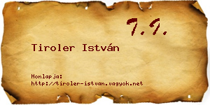 Tiroler István névjegykártya